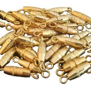 40 screw necklace BRASS BARREL CLASPS 10 x 3 mm new bundle lot set